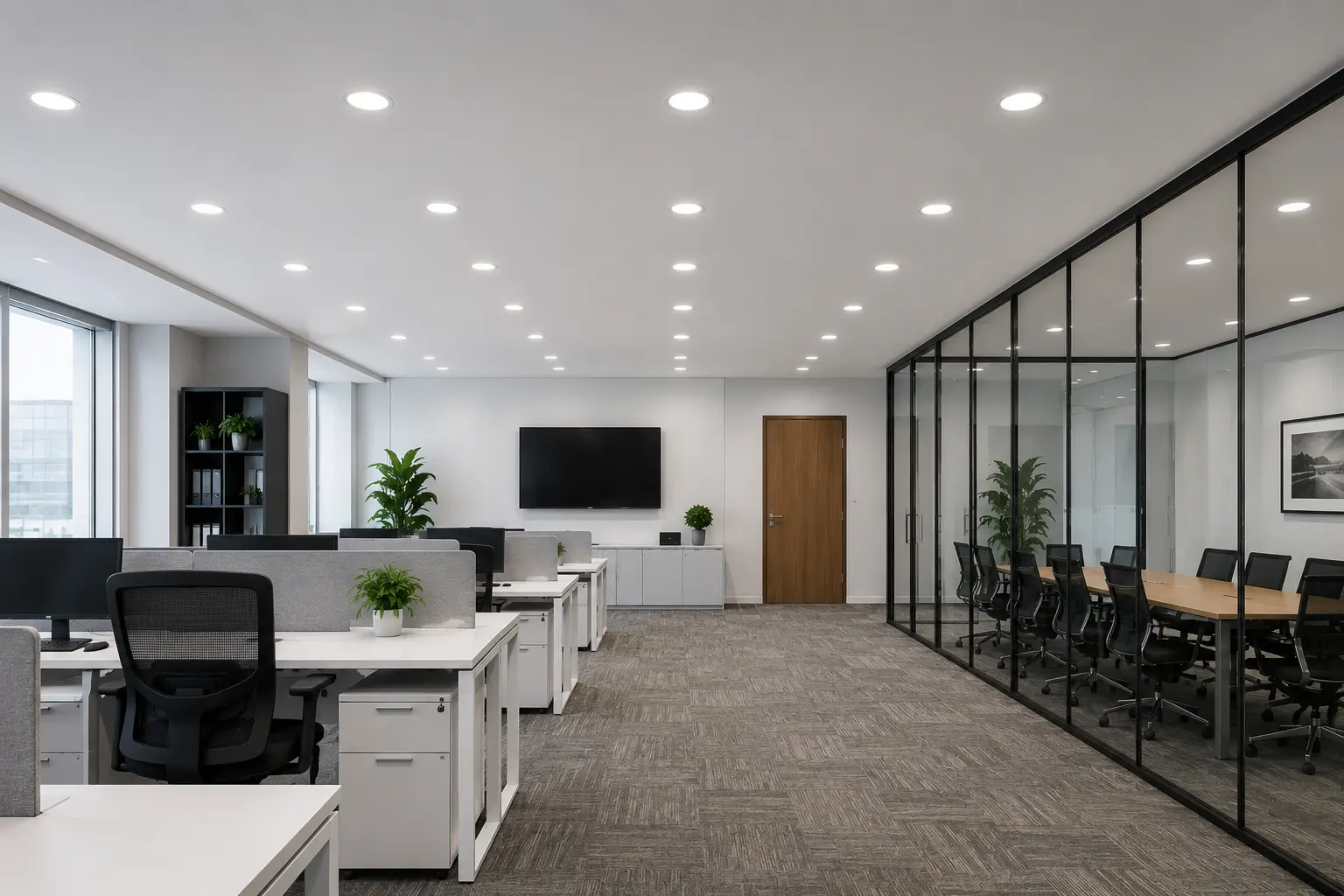 LED down lights installed in a modern ceiling in Pakistan
